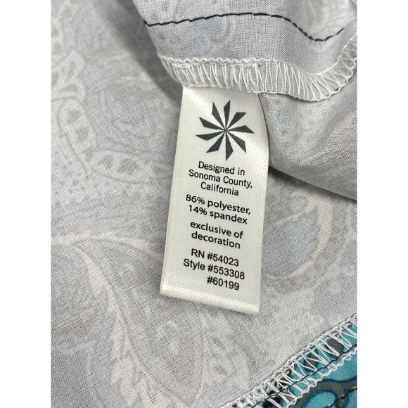 Athleta Women's Pack Everywhere Halter Dress Size 0 Meteor Gray Blue Paisley Zip - Picture 5 of 15